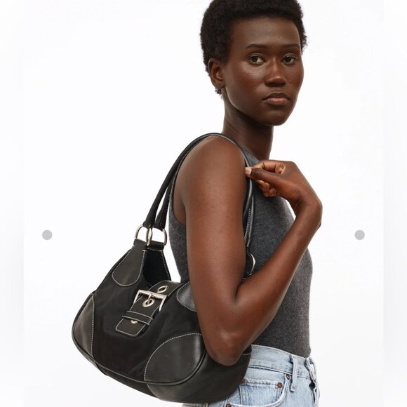 Authentic Vintage 2002 Prada Re-Nylon Y2K Purse Tessuto Moon Bag - Picture 14 of 16